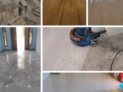 House Cleaning as Polishing Parquet Timber Marble Terrazzo Tiles